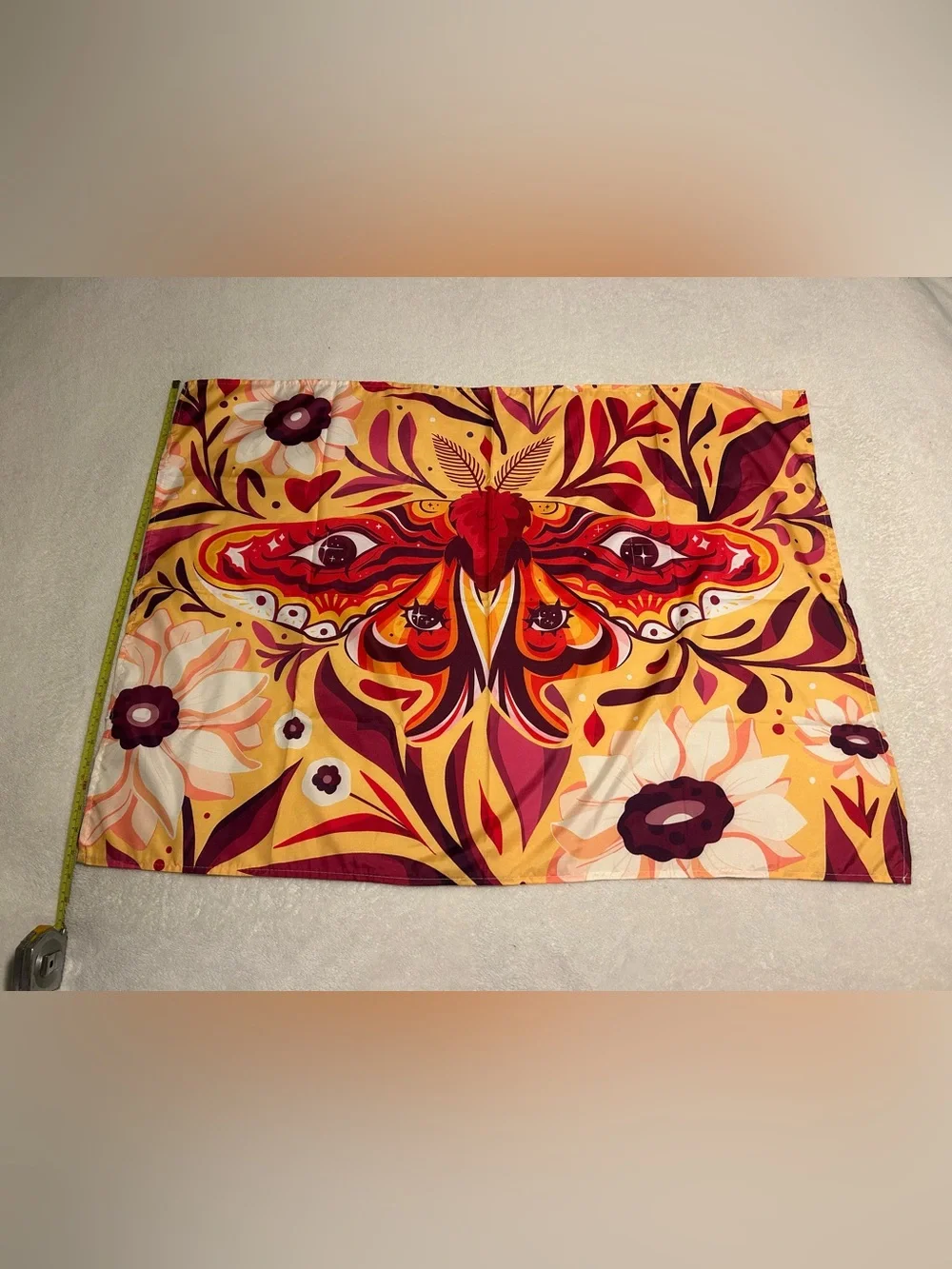 New tapestry home wall decor butterfly seeing eye yellow pink moth flower hippy